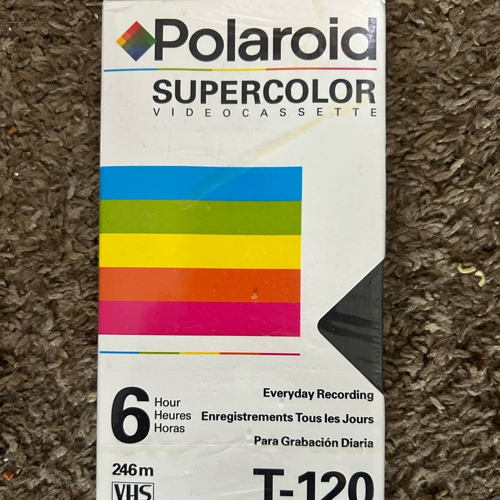 Polaroid Supercolor Video Cassette VHS Tape T-120 NEW SEALED 1993 manufactured